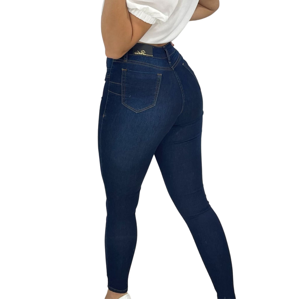 Calça Jeans Feminina Cintura Alta Com lycra elastano Empina Bumbum