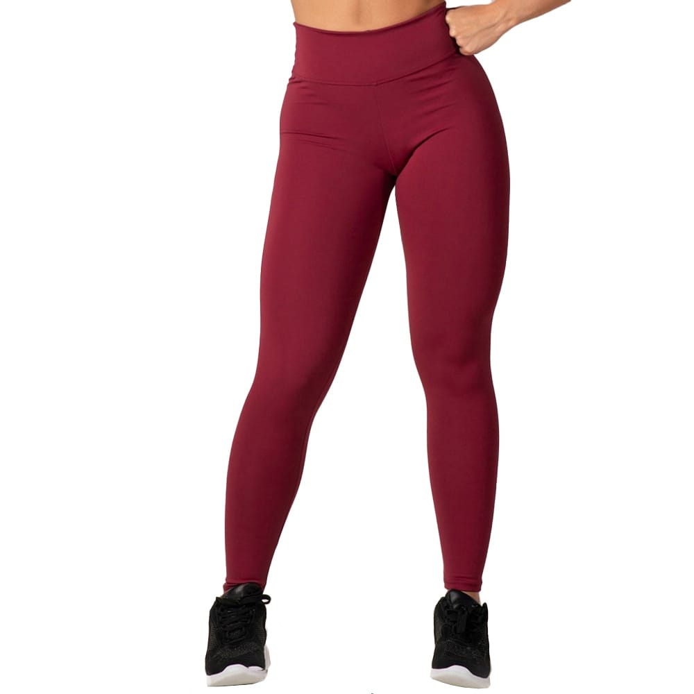 Calça Legging Bordô Donna Martins Suplex Cós Alto - Peça Brás