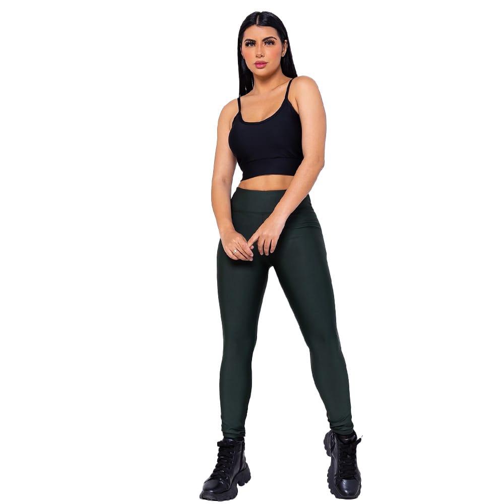 Calça Legging Azul Donna Martins Suplex Academia - Peça Brás